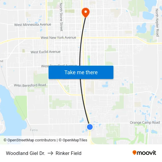 Woodland  Giel Dr. to Rinker Field map