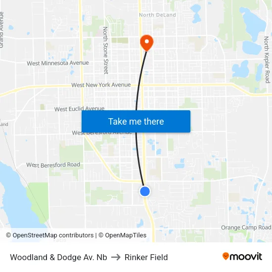 Woodland & Dodge Av.  Nb to Rinker Field map