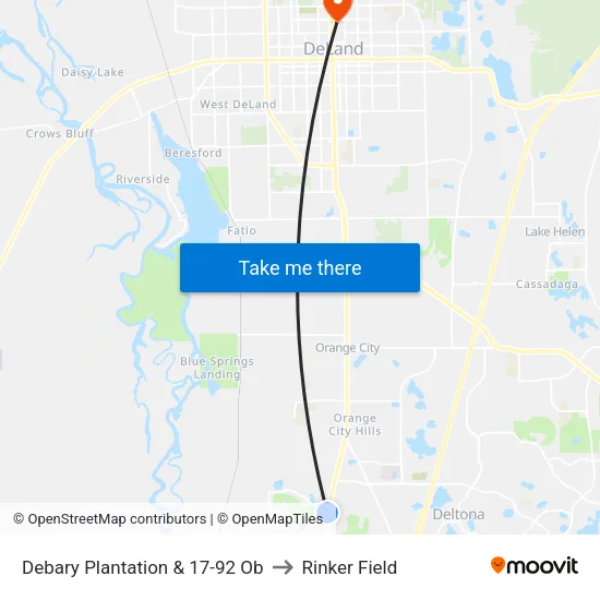 Debary Plantation & 17-92 Ob to Rinker Field map