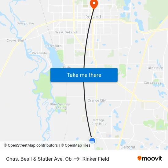 Chas. Beall & Statler Ave. Ob to Rinker Field map