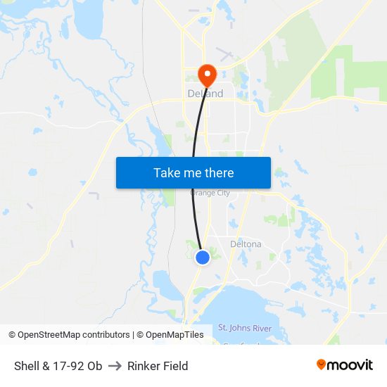 Shell & 17-92 Ob to Rinker Field map