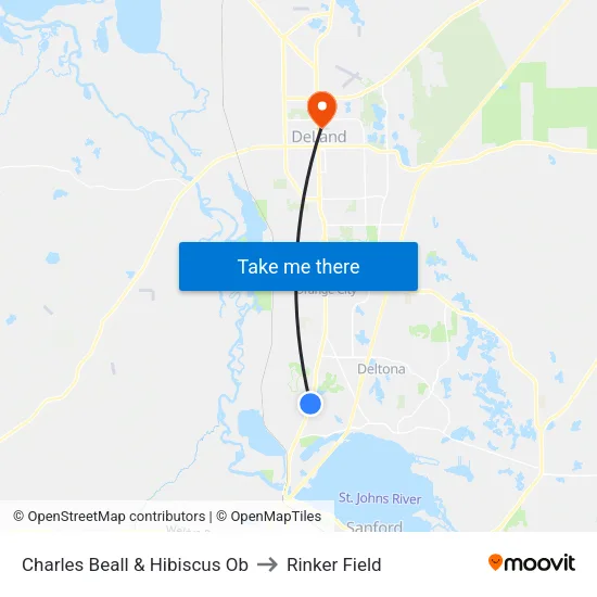 Charles Beall & Hibiscus Ob to Rinker Field map