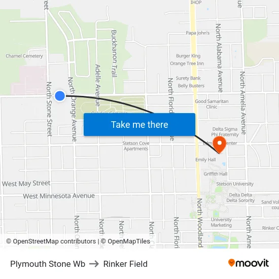 Plymouth  Stone Wb to Rinker Field map