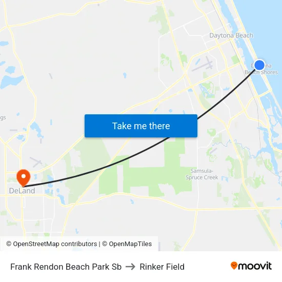 Frank Rendon Beach Park Sb to Rinker Field map