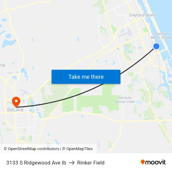 3133 S Ridgewood Ave  Ib to Rinker Field map