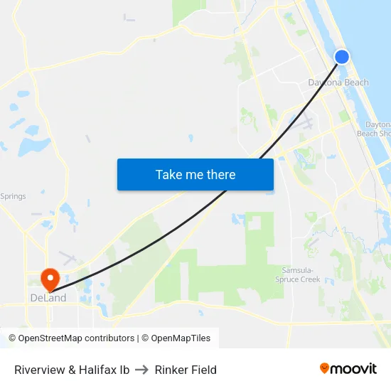 Riverview & Halifax Ib to Rinker Field map