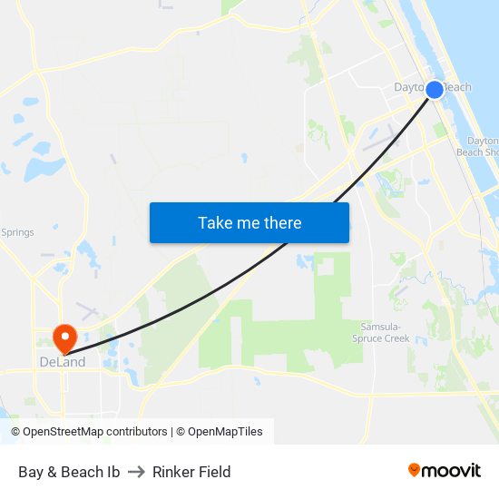 Bay & Beach Ib to Rinker Field map