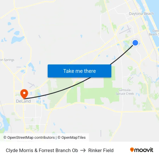 Clyde Morris & Forrest Branch Ob to Rinker Field map