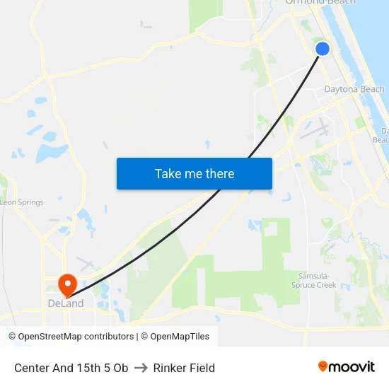 Center And 15th 5 Ob to Rinker Field map