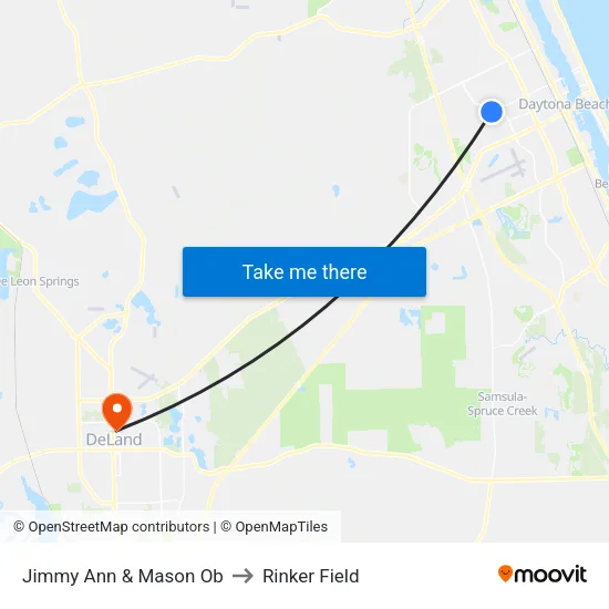 Jimmy Ann & Mason Ob to Rinker Field map