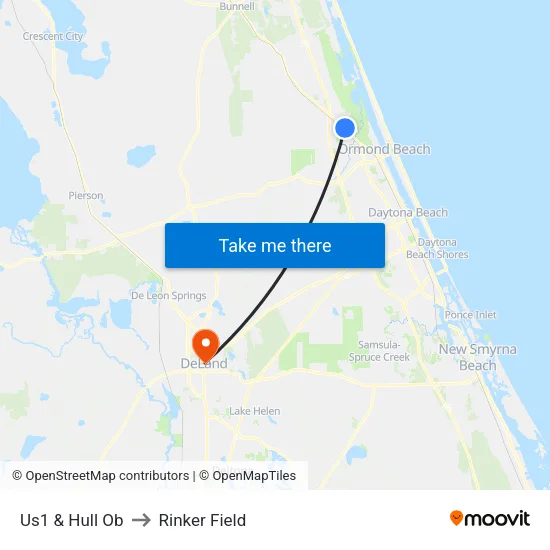 Us1 & Hull Ob to Rinker Field map
