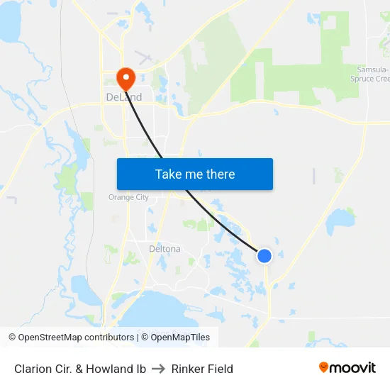 Clarion Cir. & Howland Ib to Rinker Field map