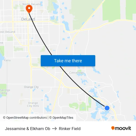 Jessamine & Elkham Ob to Rinker Field map