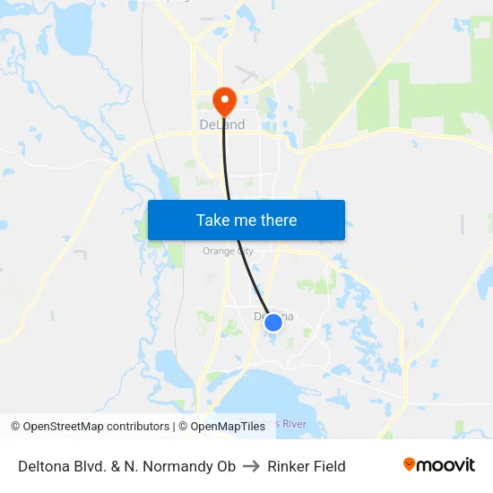 Deltona Blvd. & N. Normandy  Ob to Rinker Field map