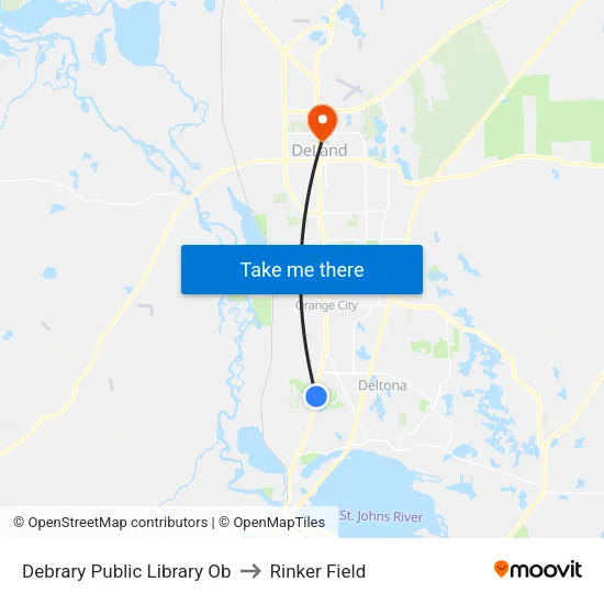 Debrary Public Library Ob to Rinker Field map