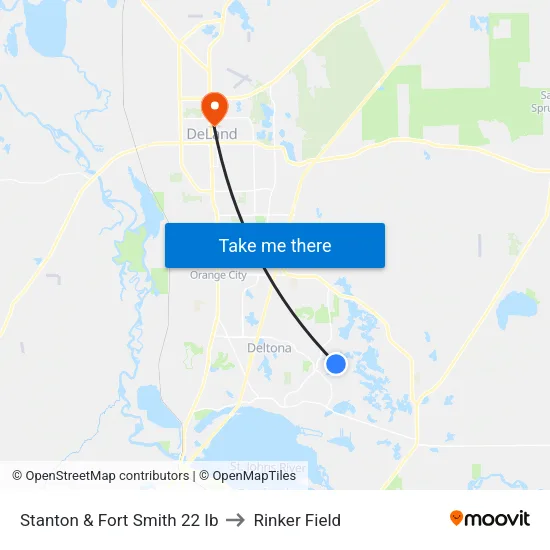 Stanton & Fort Smith 22 Ib to Rinker Field map
