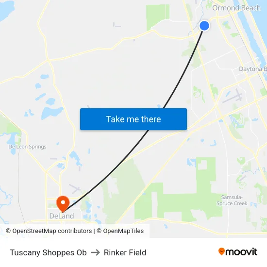 Tuscany Shoppes Ob to Rinker Field map