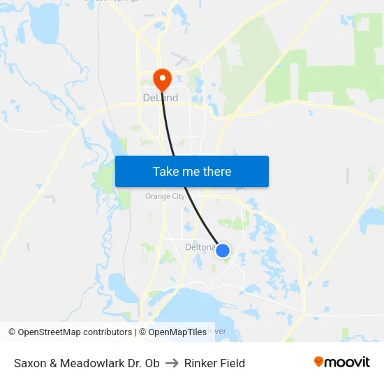 Saxon & Meadowlark Dr.  Ob to Rinker Field map