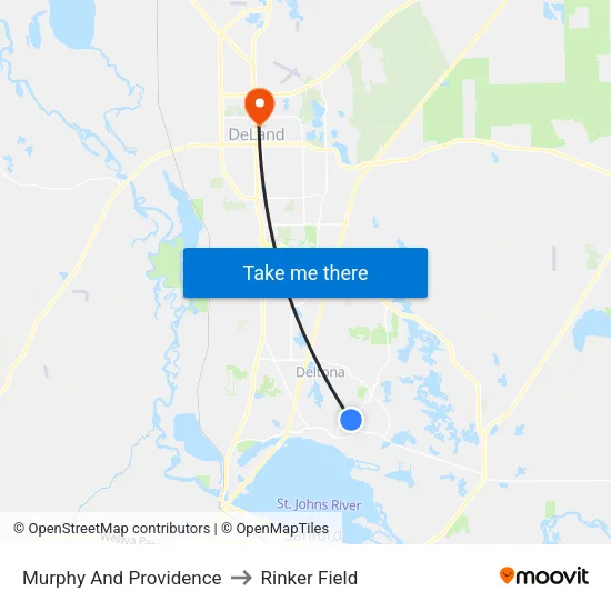 Murphy And Providence to Rinker Field map