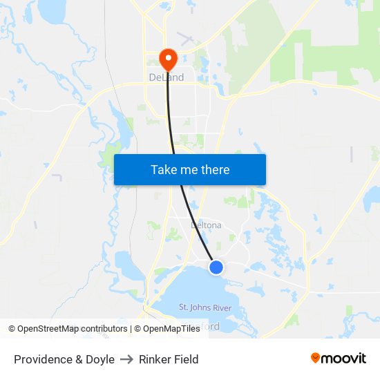 Providence & Doyle to Rinker Field map