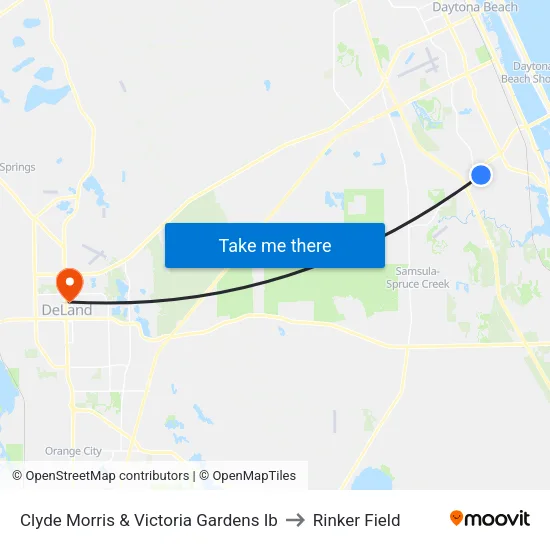 Clyde Morris & Victoria Gardens Ib to Rinker Field map