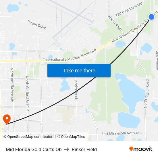 Mid Florida Gold Carts  Ob to Rinker Field map