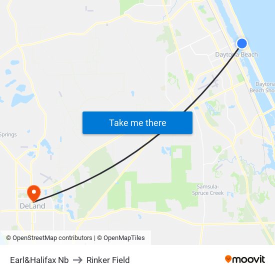 Earl&Halifax Nb to Rinker Field map