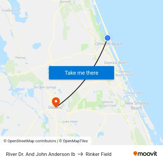 River Dr. And John Anderson Ib to Rinker Field map