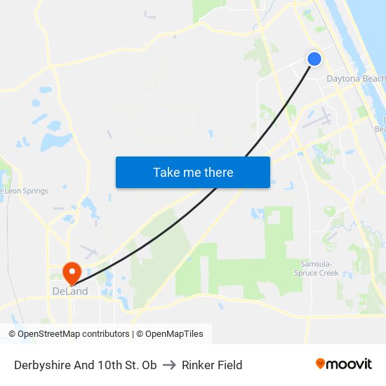 Derbyshire And 10th St. Ob to Rinker Field map