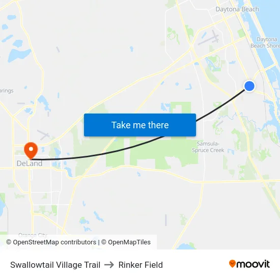 Swallowtail  Village Trail to Rinker Field map