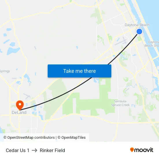 Cedar    Us 1 to Rinker Field map