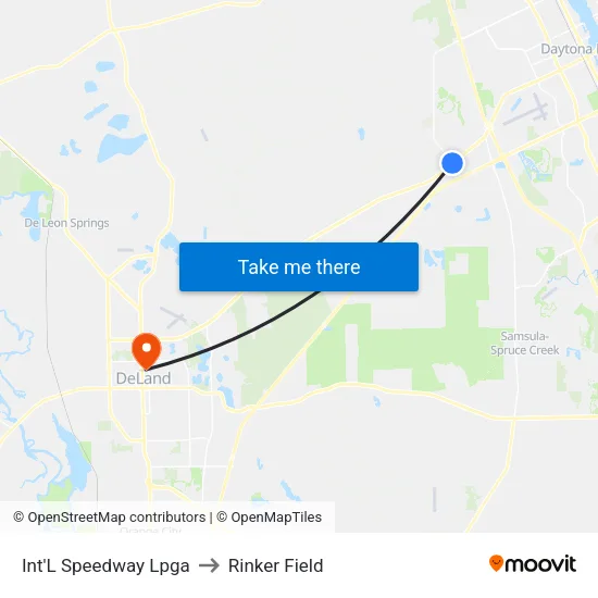Int'L Speedway  Lpga to Rinker Field map