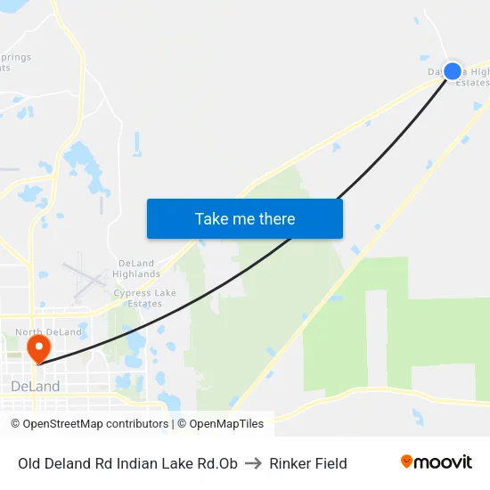 Old Deland Rd  Indian Lake Rd.Ob to Rinker Field map