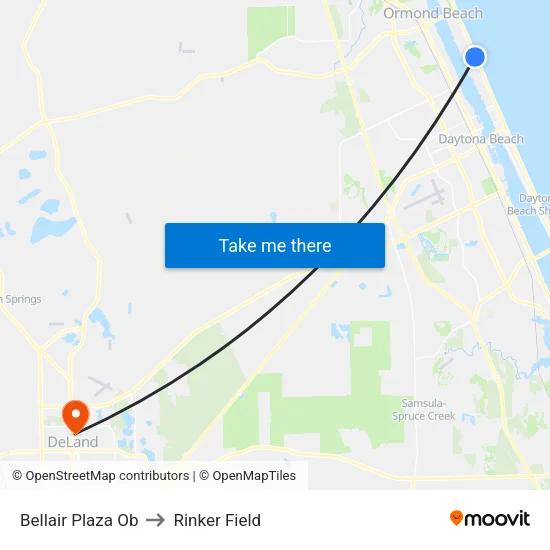 Bellair Plaza Ob to Rinker Field map