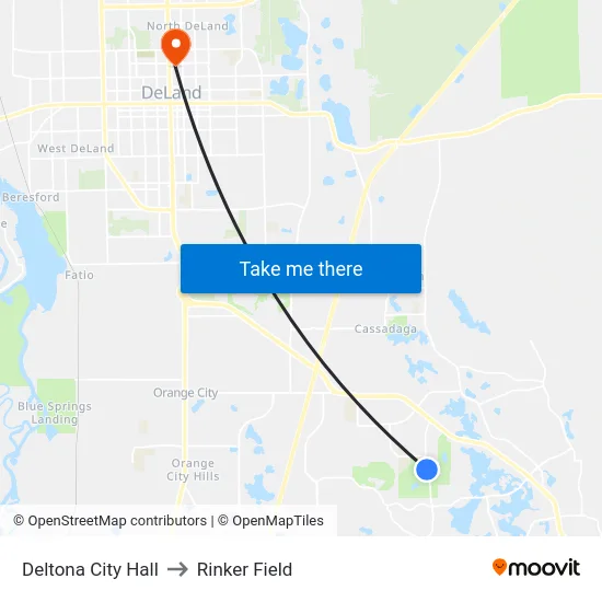 Deltona City Hall to Rinker Field map