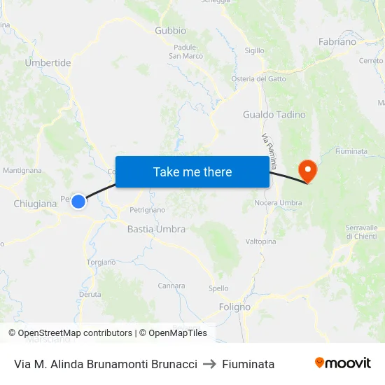 Via M. Alinda Brunamonti Brunacci to Fiuminata map