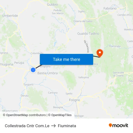 Collestrada Cntr Com.Le to Fiuminata map