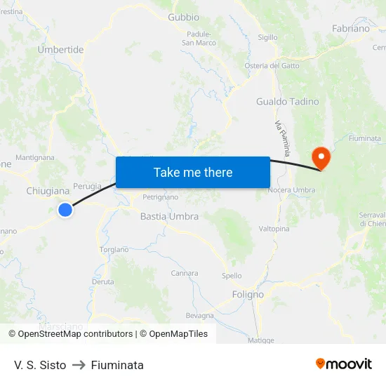 V. S. Sisto to Fiuminata map