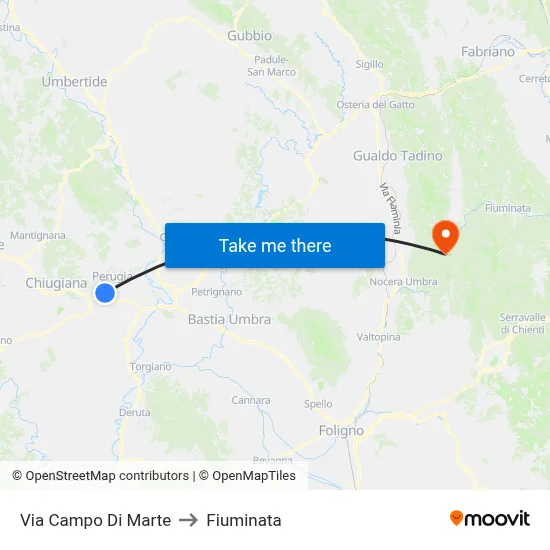 Via Campo Di Marte to Fiuminata map