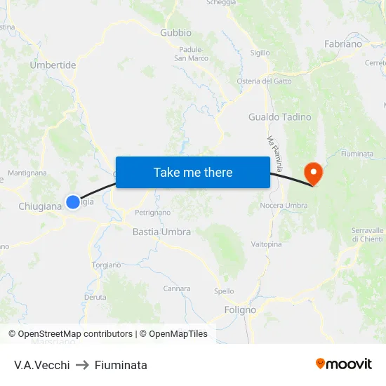 V.A.Vecchi to Fiuminata map