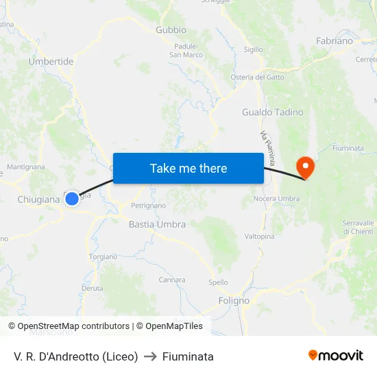 V. R. D'Andreotto (Liceo) to Fiuminata map