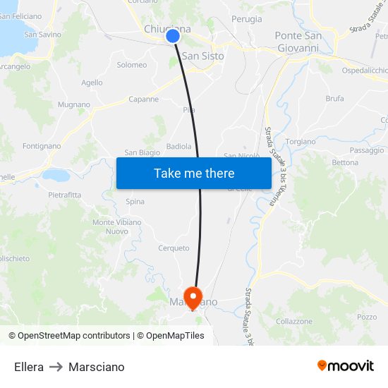 Ellera to Marsciano map