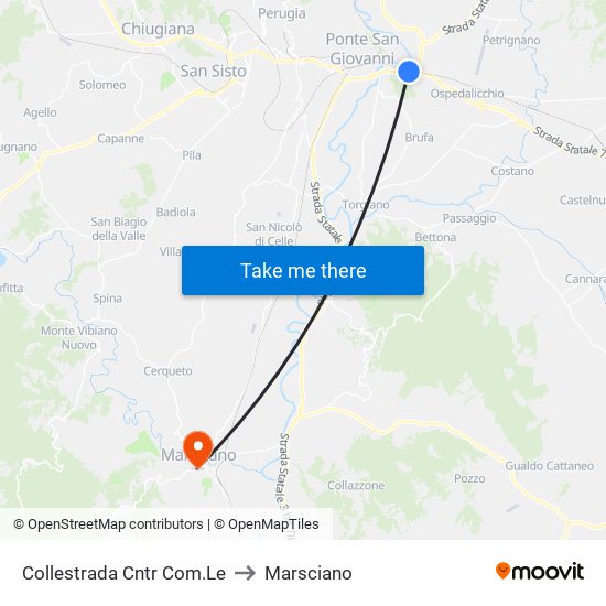 Collestrada Cntr Com.Le to Marsciano map