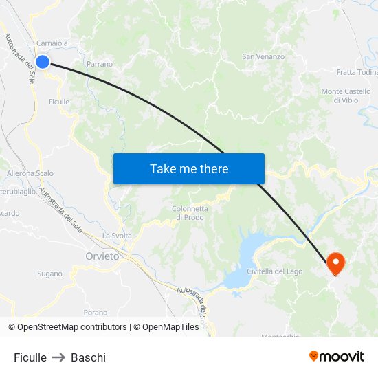 Ficulle to Baschi map