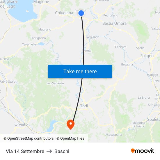 Via 14 Settembre to Baschi map
