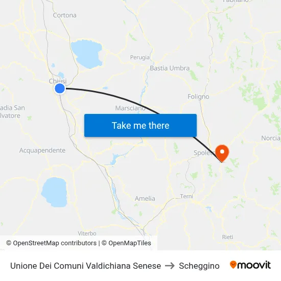 Union of Municipalities of Valdichiana Senese to Scheggino map