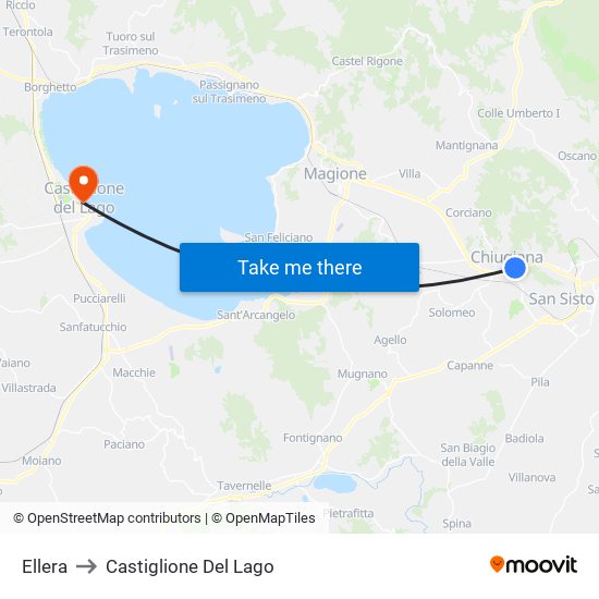 Ellera to Castiglione Del Lago map