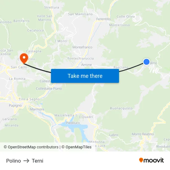Polino to Terni map