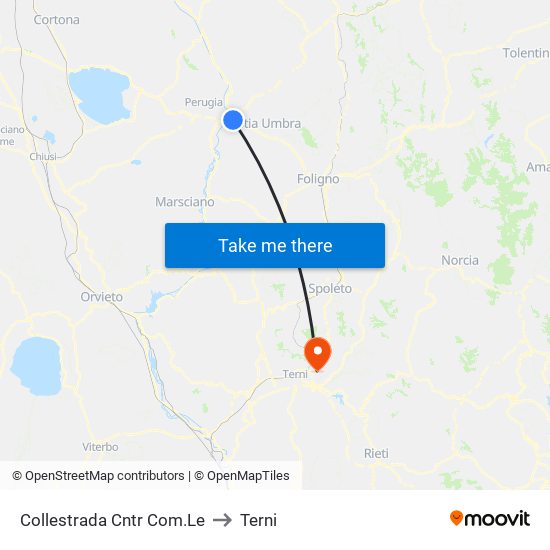 Collestrada Cntr Com.Le to Terni map