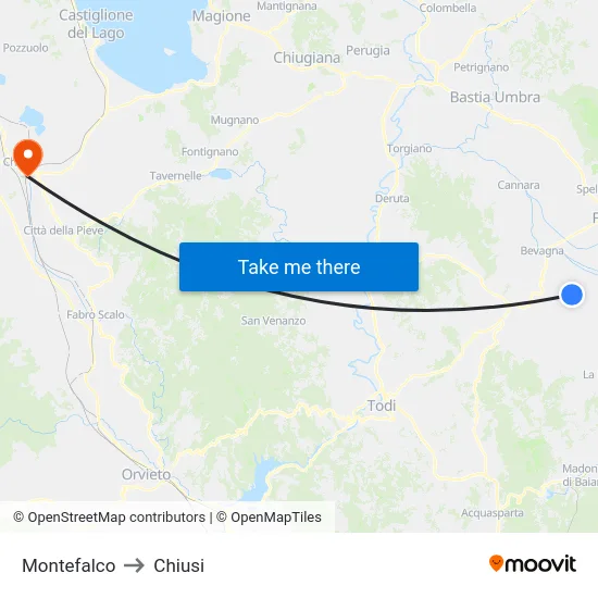 Montefalco to Closed map